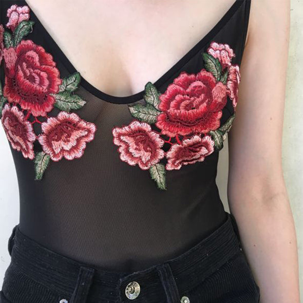 Women's Embroidery Sexy Bodysuits