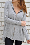 Casual Zipper Slit Long Sleeve Hoodies