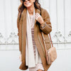 Solid Color Collar Wool Zipper Cardigan Coat