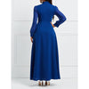 New Long Sleeve Bow Tie Maxi Dress