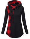 New Plaid Stitching Hooded Sweatshirt