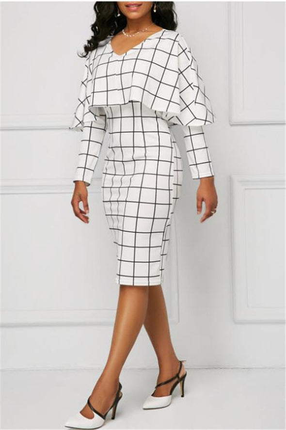 New Plaid Long Sleeve Dress