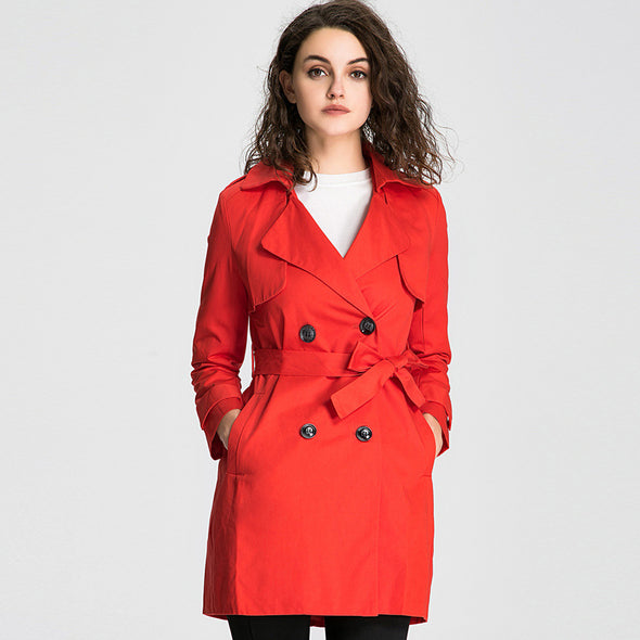 Fashion Slim Double-breasted Long Sleeve Coat