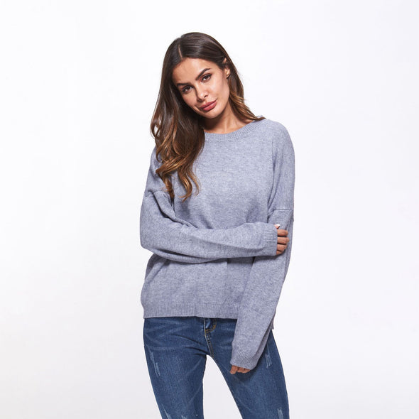 Fashion Lazy Wind Round Neck Knitting Sweaters