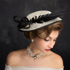 New England Elegant Feather Top Hat