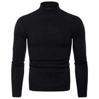 New Men's Turtleneck Slim Solid Sweater