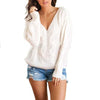 Twisted V-Neck Sweater Pullover Sweater