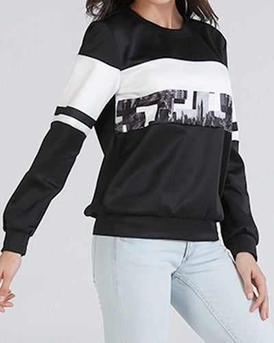 New Printed Long-Sleeved Sweatshirt