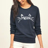 Printed O-Neck Long Sleeve Plus Velvet Sweatshirt