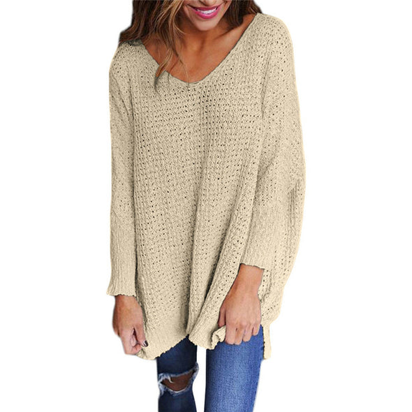 V-neck Long-Sleeved Sweater