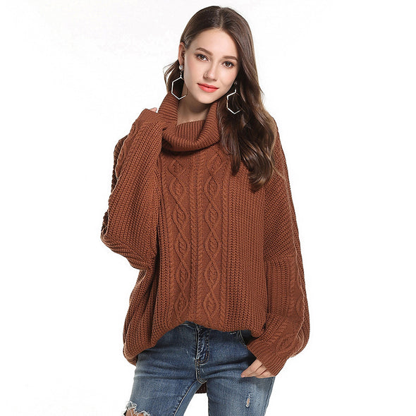 Winding High Neck Collar Knitting Sweaters