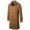 New Men's Long Single-breasted Wool Coat