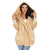 Fashion Hooded Long-sleeved Plush Cardigan Outwear