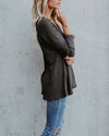 V-Neck Long-Sleeved Button-Knit Sweater