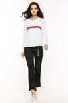 New O-neck webbing long sleeve sweater