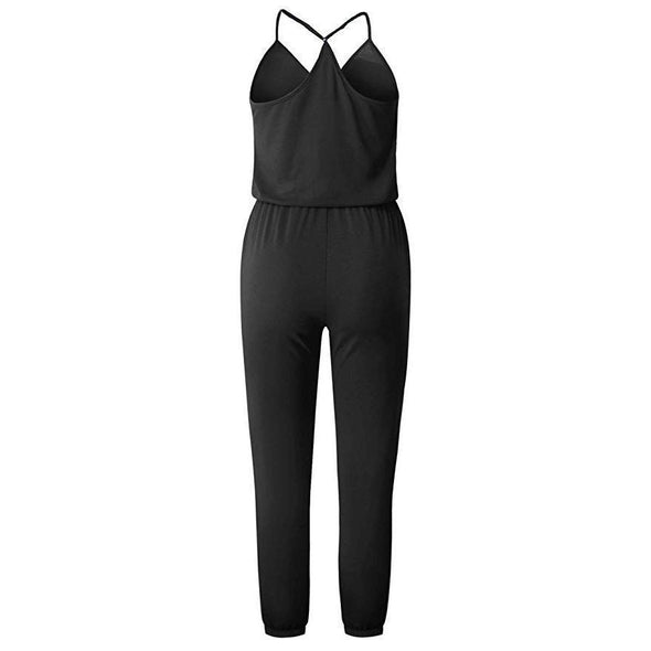 Women's Fashion Sleeveless Plain Jumpsuits