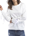 New Long Sleeves Plus Velvet Straps Solid Color Sweatshirt