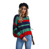 Casual O-Neck Striped Stitching Pullover Sweater