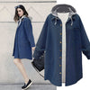 Big Size Cashmere long denim jacket