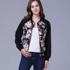 Print Zipper Long Sleeve Round Neck Jackets