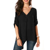 Women's Solid Color V-Neck Shirt