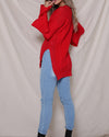 Solid Color V-Neck Cascading Sweater