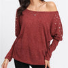 Solid Color Bat Sleeve Sweater