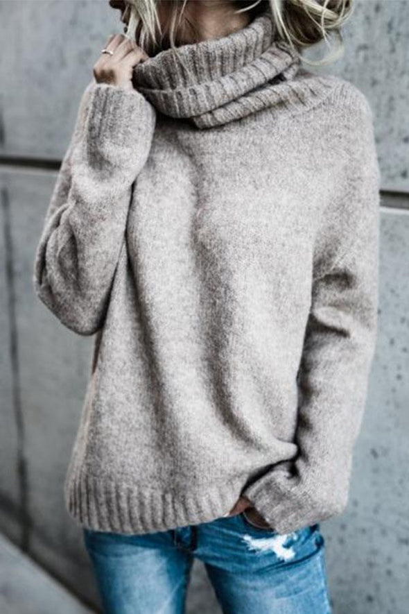 Turtle Neck  Plain Warm Sweaters