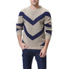 New Color Matching British Fashion O-neck Men's Sweater