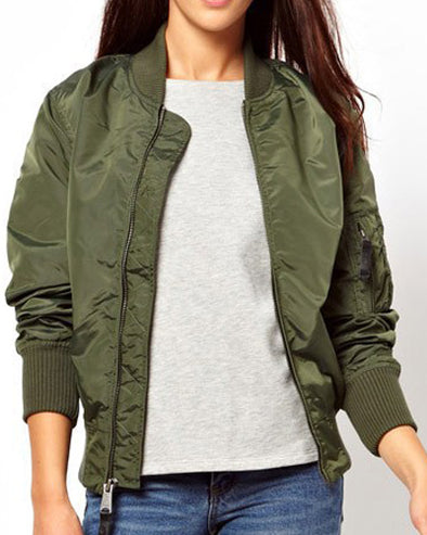 Solid Color Short Zip Jacket