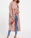 Sexy Lapel Embroidered Splicing Long Sleeve Cardigan Jacket