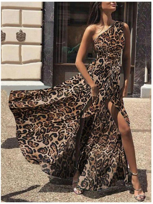 Women's Tiger Straight Shoulder Lace Evening Dress