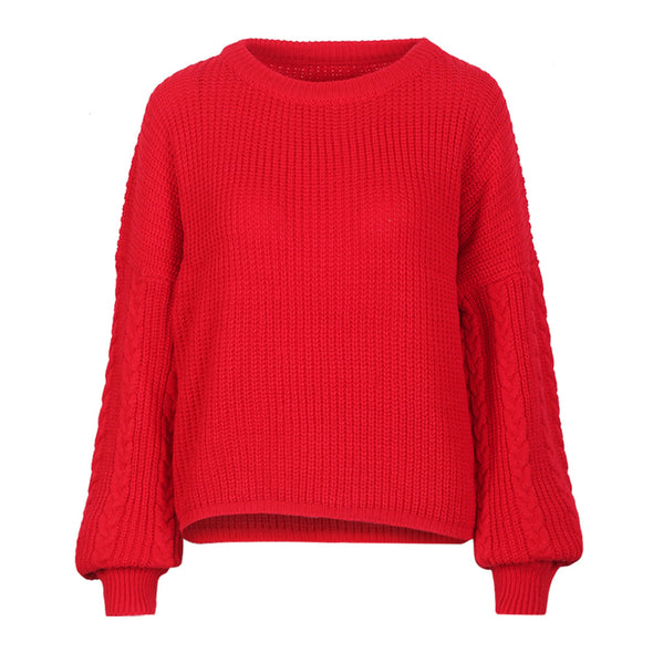 Twist Round Neck Knitting Sweaters