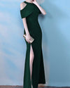 Long Split Fishtail Halter Evening Dress