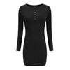 V-Neck Knit Long Sleeve Sexy Slim Dress