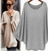 Casual Solid O-Neck Bat Sleeve Loose Sweater