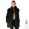 Warm fur Pure Color Standing Collar Leather Coat