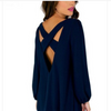 Fashion Chiffon Long Sleeve Backless Shift Dresses