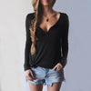 Women V-Neck Long Sleeve Casual Sweater