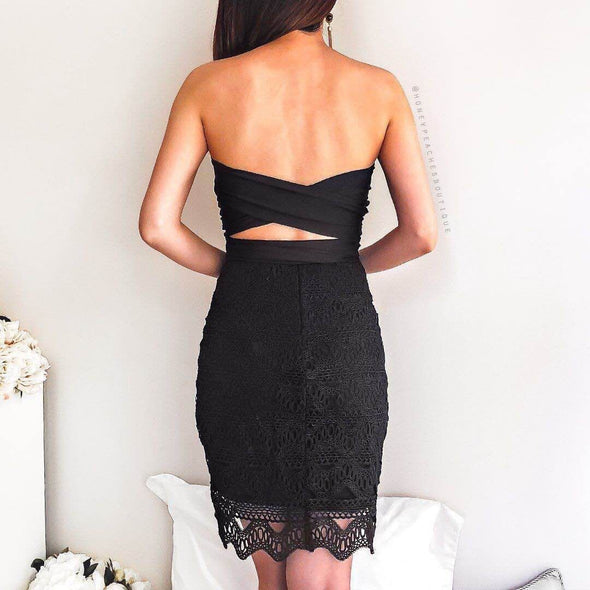 Sexy Open Back Lace Dress