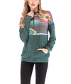 Fashion Printed Zip Pocket Long Sleeve Sweatshirt