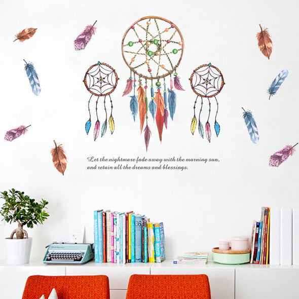 Creative Personality Color Feather Wall Sticker