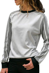 Loose Long-Sleeved O-Neck Colorblock Sweatshirt