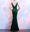 Elegant Fishtail V Collar Sexy Evening Dress