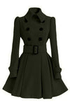 Fashion Turn-Down Collar Double Breasted Woolen Coat