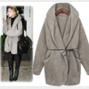 Cloak Hooded Plush Padded Warm Lamb Wool Coat