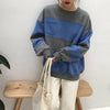 New Casual Loose Striped Long Sleeve Sweatshirt