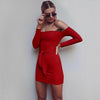 One-shouldered tube top with bow tie Bodycon Dresses