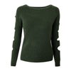 Sleeve Side Hollow Round Neck Sweaters