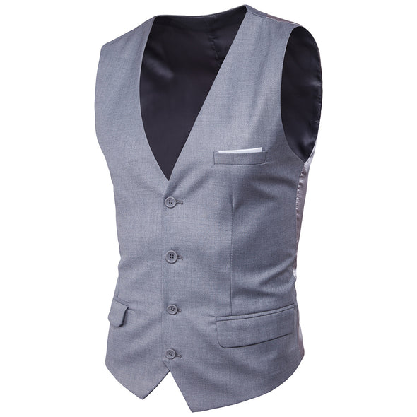 Men's Slim Solid Color Lattice Suit Vest